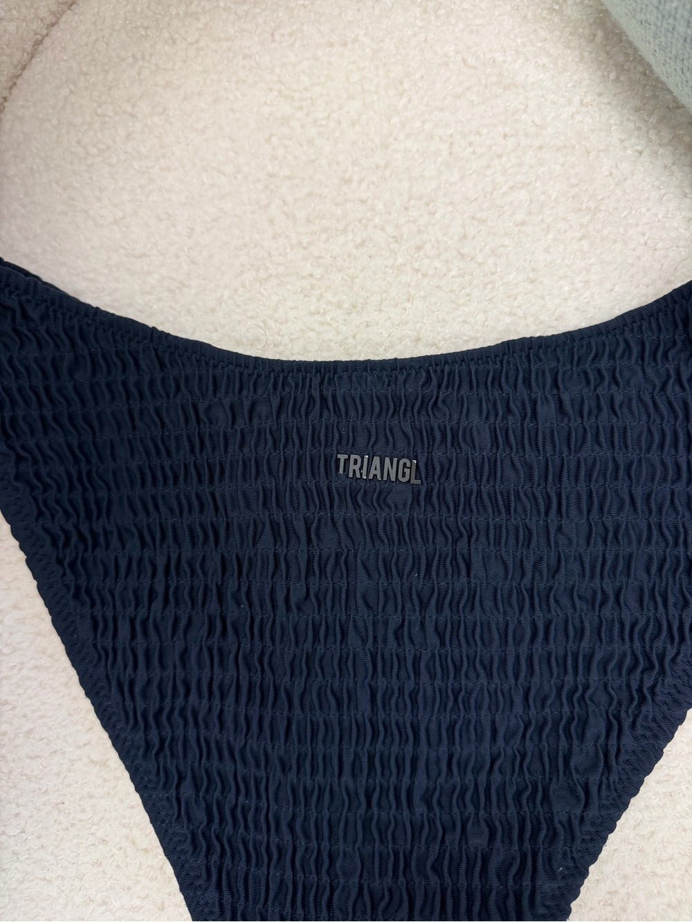 Triangl Crinkle Bikini Bottom Sz XS EUC in Navy Beach Pool Vacation Swim‎ Resort - Picture 7 of 9